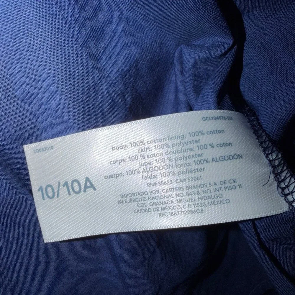 OSHKOSH BGOSH GIRLS BLUE DENIM AND TULLE DRESS NEW SIZE 10